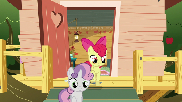 File:Sweetie and Apple Bloom follow Scootaloo to the castle S6E19.png