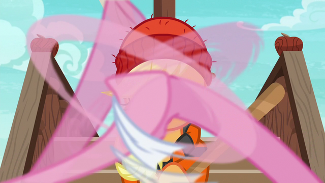 File:Pinkie puts a blindfold on Applejack S6E22.png