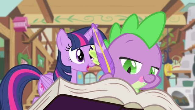 File:Twilight dictating friendship lesson to Spike S4E11.png