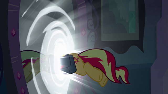 File:Sunset Shimmer jumps through the mirror EG.png
