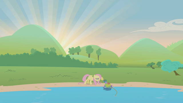File:Fluttershy prodding at turtle S1E05.png