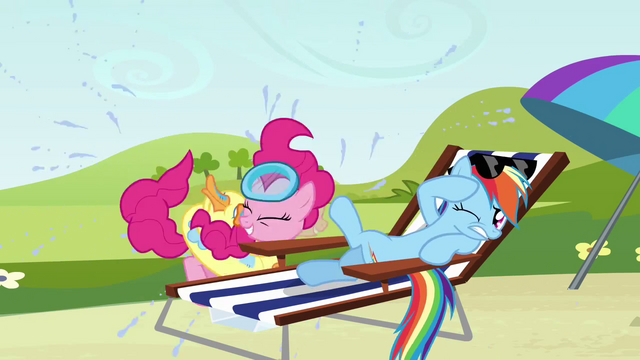 File:Pinkie Pie drying like a dog S3E3.png
