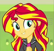 Sunset Shimmer humanized ID Rainbow Rocks