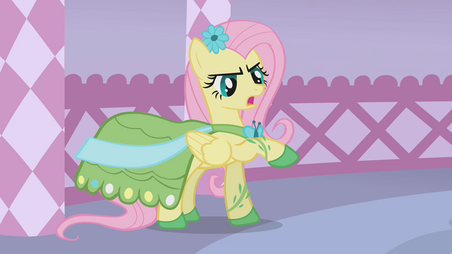File:Fluttershy commenting about her dress S1E14.png