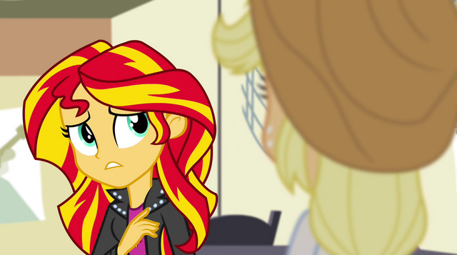 File:Sunset Shimmer unsure of herself EG2.png