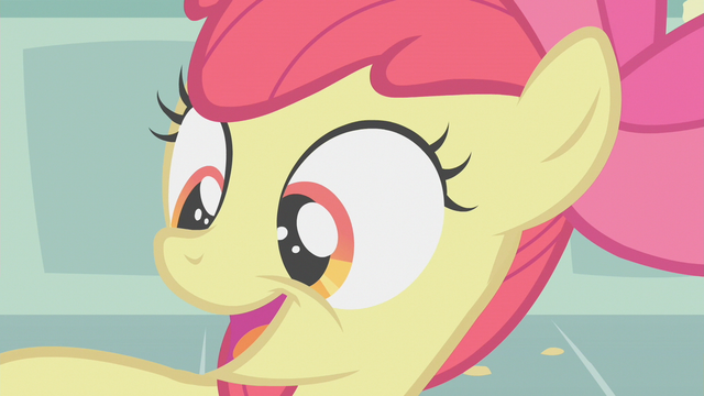 File:Apple Bloom believing she obtained her cutie mark S1E12.png
