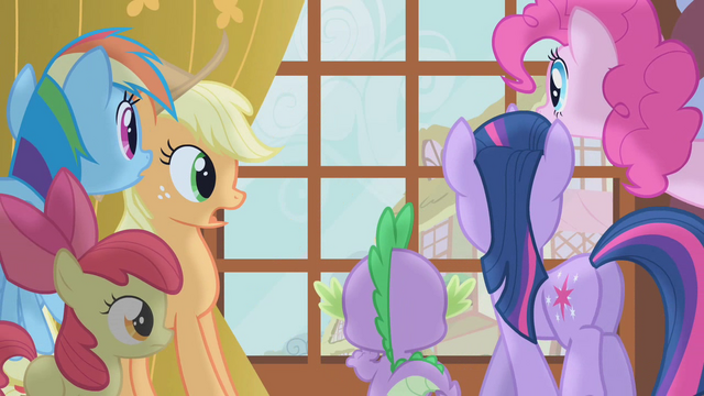 File:Ponies looking out the window S1E9.png