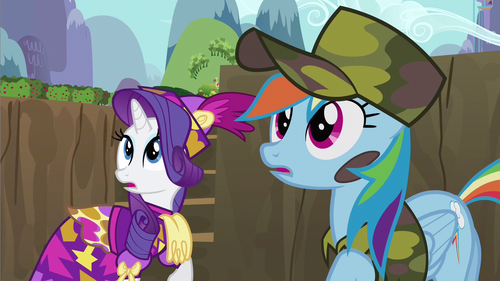 Rarity & Rainbow Dash catch ear S2E21