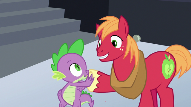 File:Spike and Big Mac claw-hoof-bump S6E17.png