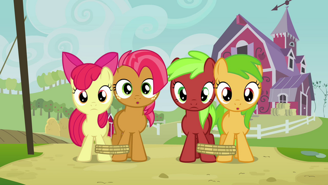 File:Apple Bloom, Babs and fillies staring S3E08.png
