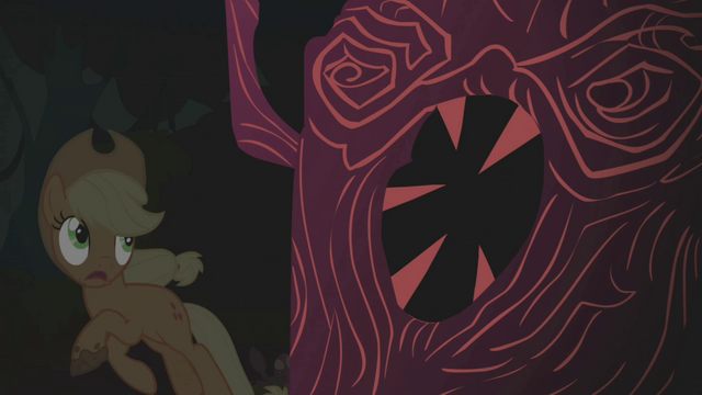 File:Applejack leaping away from first tree S1E02.png