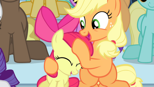 File:Applejack giving Apple Bloom a noogie S4E24.png