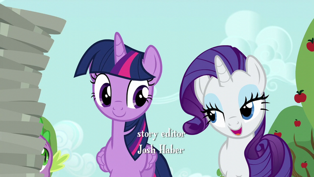 File:Rarity greets Twilight and Spike S6E10.png