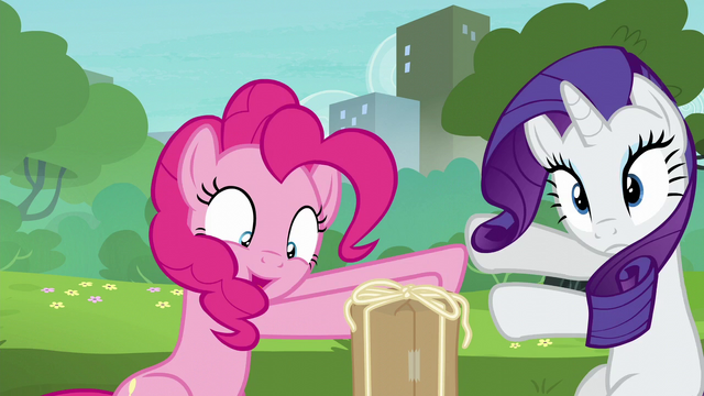File:Pinkie Pie pushing Rarity away S6E3.png
