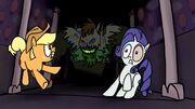 Applejack and Rarity fleeing