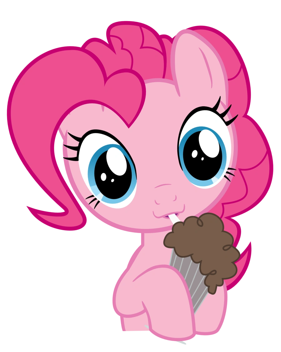 Image Pinkie Pie drinking her chocolate milkshake.png