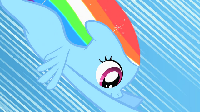 파일:Filly Rainbow Dash about to get her cutie mark S01E23.png