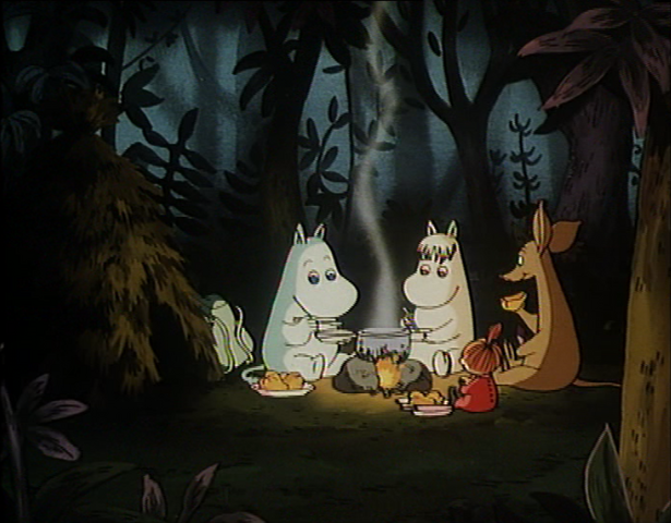 File:Moomintroll, Sniff, Little My & Snorkmaiden.png