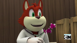 Doc and the flower