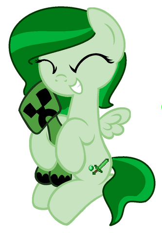 Archivo:Emerald sword y su peluche de creeper.png