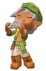 Leaf with Pan Flute Character Render Transparent