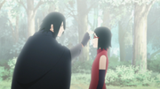 Sasuke se despide de Sarada