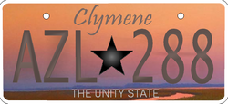 Clymene license plate
