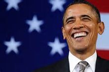 Obama laughing