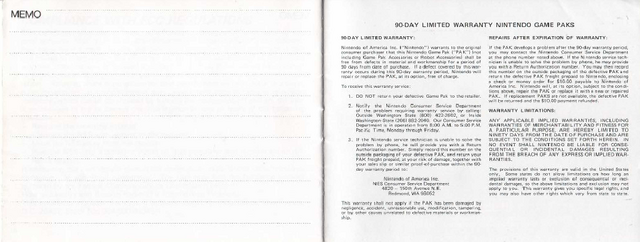 File:Super Mario Bros. Manual memo page and warranty info.png