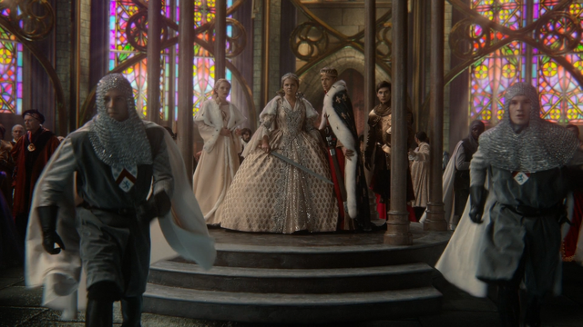 Fichier:6x10 Princesse Emma Swan Reine Blanche-Neige Roi David Sir Prince Henry chapelle pavillon gardes épées.png