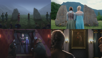 Roi et Reine Gerda Idun d'Arendelle pierres tombales peinture portrait couple royal Anna Elsa La Reine des Neiges Disney