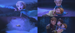 La Reine des Neiges (Disney) Elsa Anna enfant salle de bal accident Roi Reine d'Arendelle.png