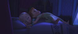 La Reine des Neiges (Disney) Elsa Anna enfant chambre bonhomme de neige.png