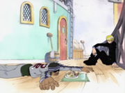 Sanji donne de la nourriture à Gin.png