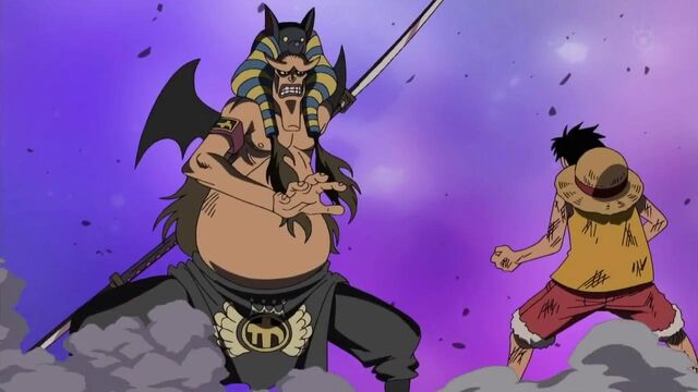 Datei:Hannyabal stellt sich Luffy in den Weg.jpg