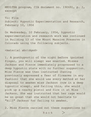 MKULTRA CIA Hypnotic Homicide Page 1