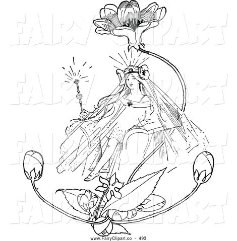File:Clip-art-of-a-retro-vintage-black-and-white-coloring-page-of-a-flower-princess-by-prawny-vintage-493.jpg