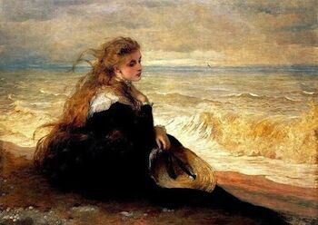British+Paintings1879+George+Elgar+Hicks+-+On+the+Seashore