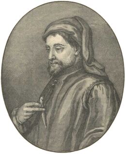 Geoffrey Chaucer - Illustration from Cassell's History of England - Century Edition - published circa 1902