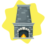 Traditional brick fireplace
