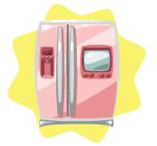 Pink luxury fridge