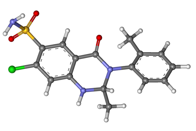 檔案:Metolazone ball-and-stick.png
