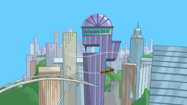 File:Coaster loops around DEI building.jpg