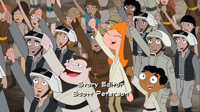 File:Candace, Buford and Baljeet cheer Rebel, Let's Go.jpg