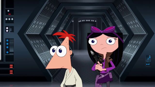 File:Phineas and Isabella are startled by Candace.jpg
