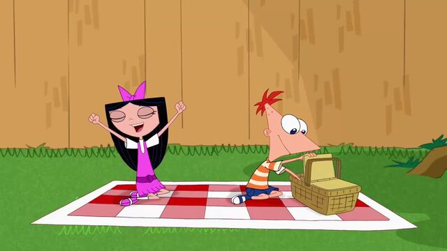 File:Phineas searches the basket while Isabella yawns.jpg