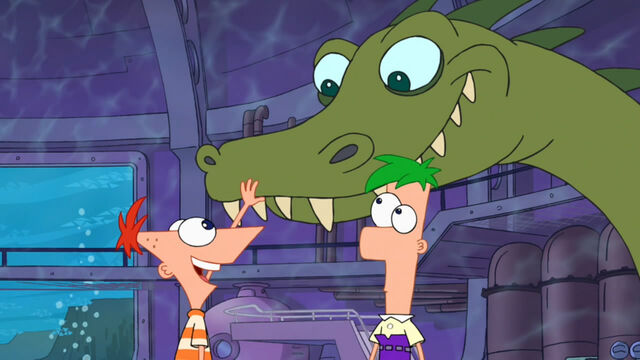 File:The Lake Nose Monster Phineas petting Nosey.jpg