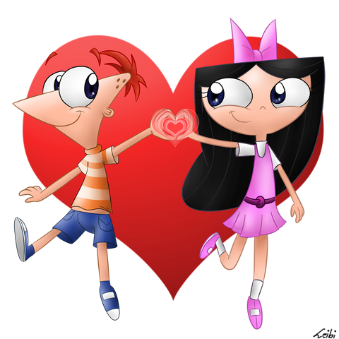File:Phineas and Isabella - Power of Love, by Leibi97.png