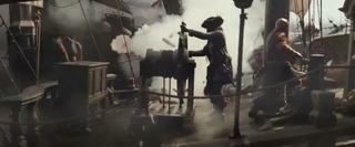 Pirate ship under fire