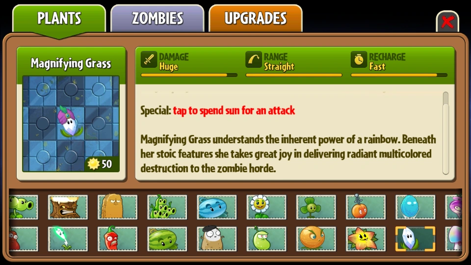 Image Magnifying Grass Almanac Entry Part 2.png Plants vs. Zombies